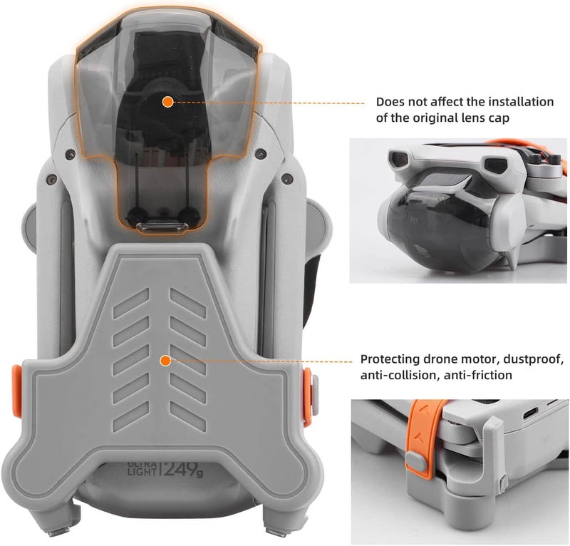 HeiyRC حامل مروحة Mini 3 / Mini 3 Pro، واقي حزام المروحة، مثبت لحماية استقرار ملحقات طائرة DJI Mini 3 Series (برتقالي) - Image 4